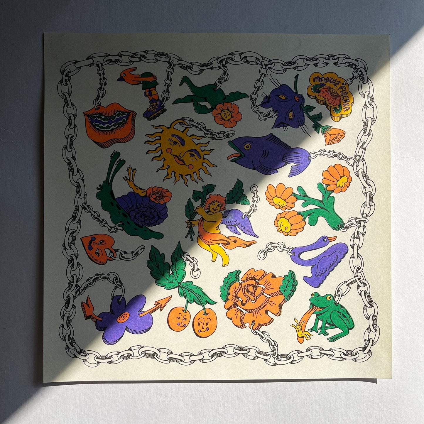 Riso Print: Keychain Charms