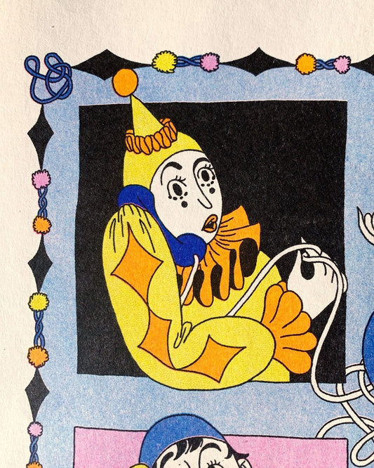 Riso Print: Clown Conference Call