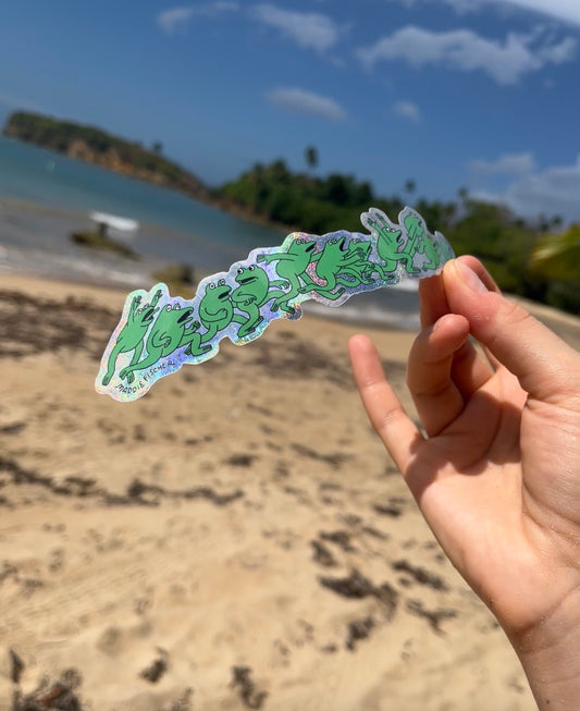 Frantic Frogs Sticker - Sparkly