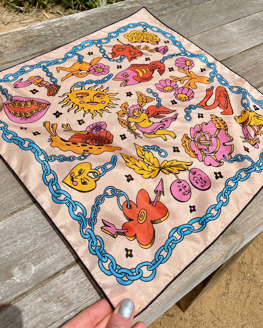 Keychain Charms Silk Scarf