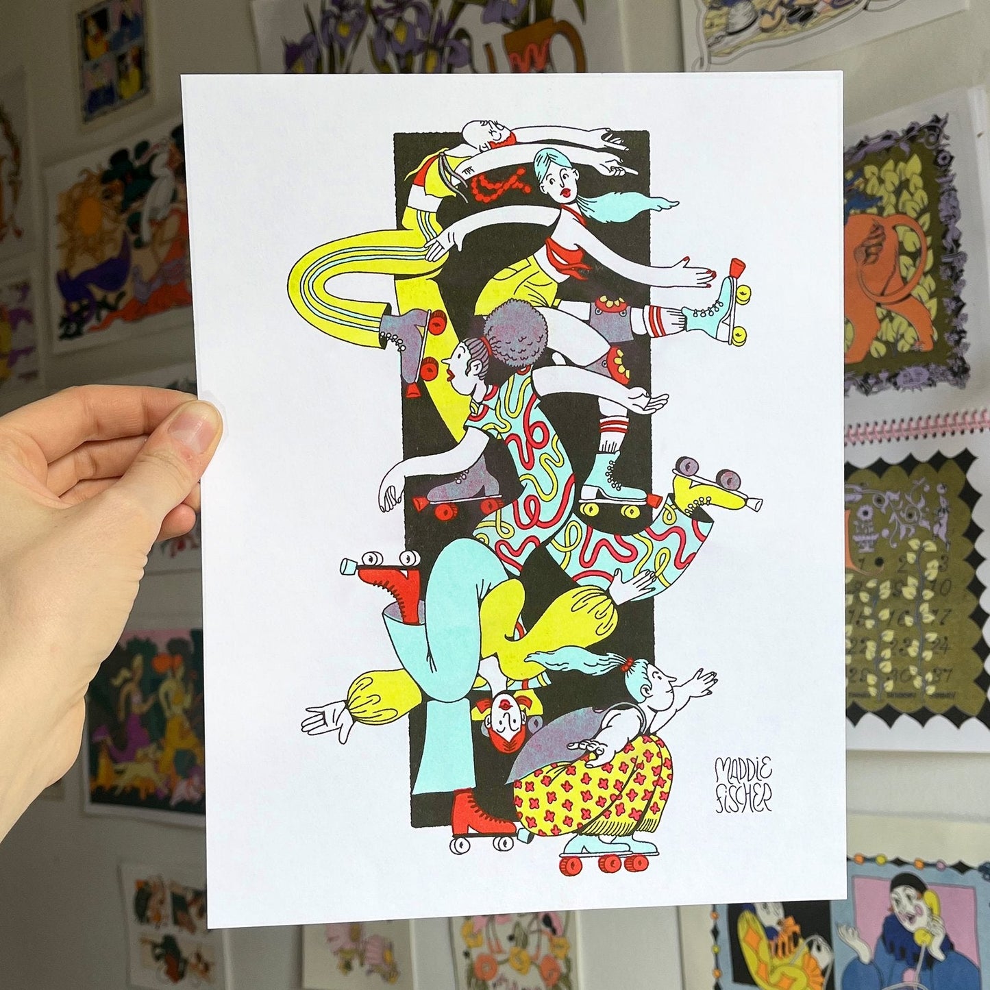 Riso Print: Skate Tower in Purple