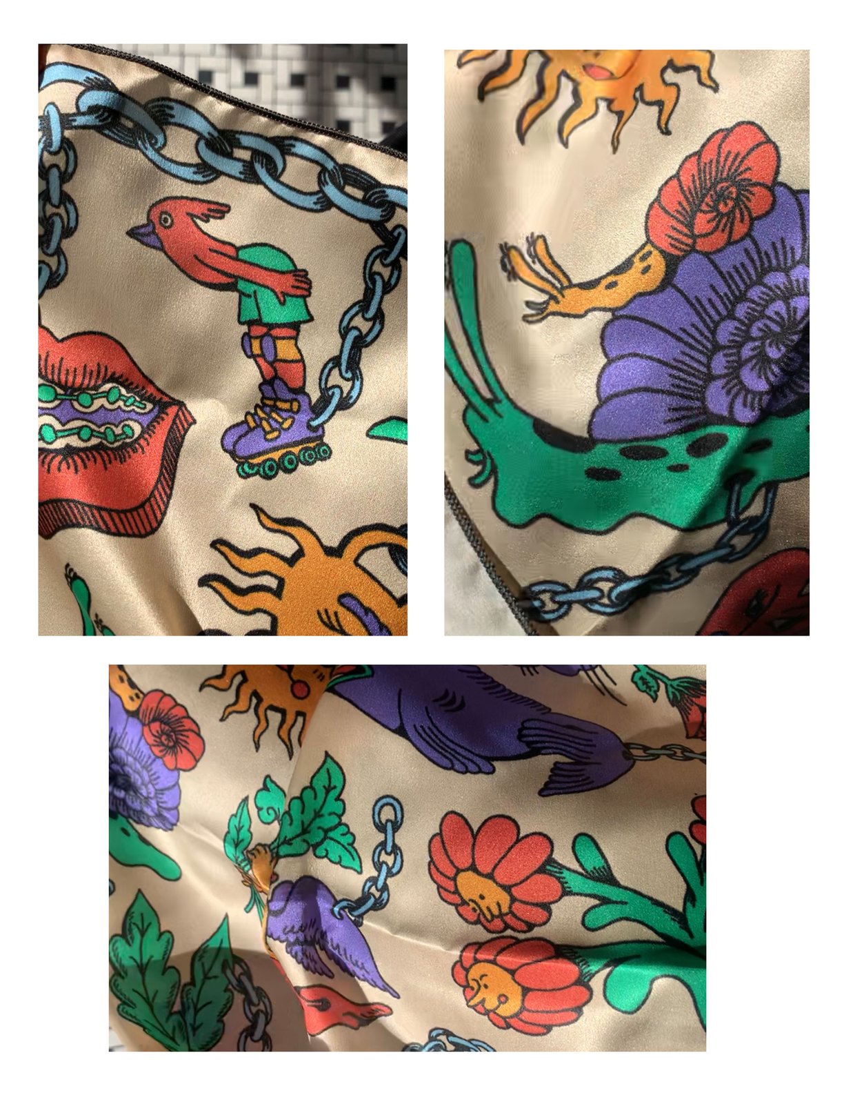 Keychain Charm Silk Scarf