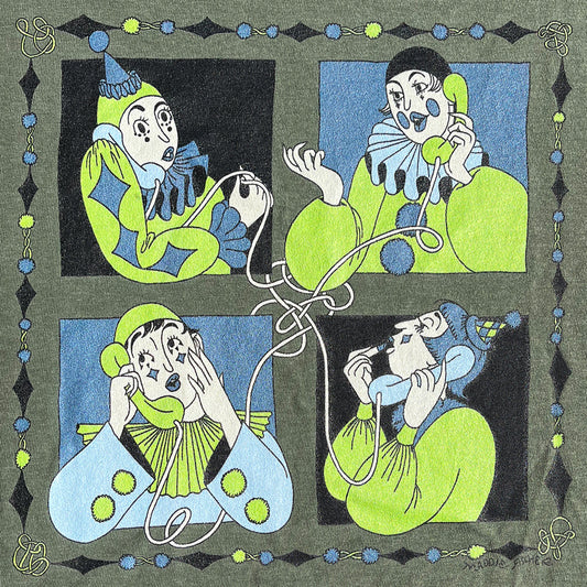 Clown Conference Call Tshirt in Green Blue