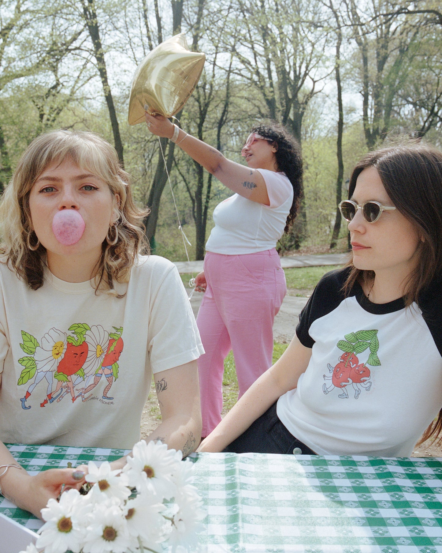 Cherries Baby Tee in Black
