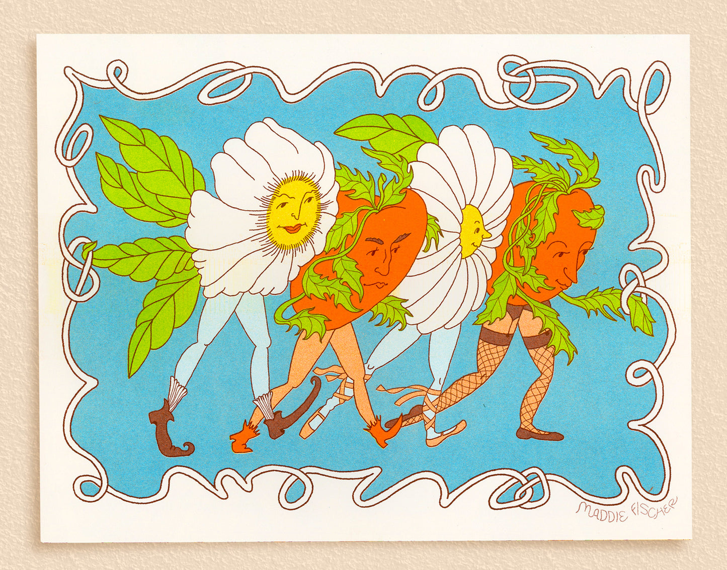 Riso Print: Strutting Daisies