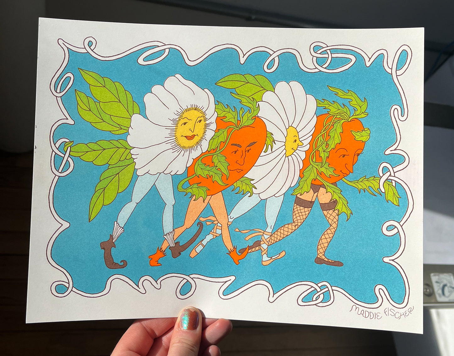 Riso Print: Strutting Daisies