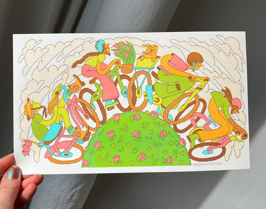 Riso Print: Bike Arc