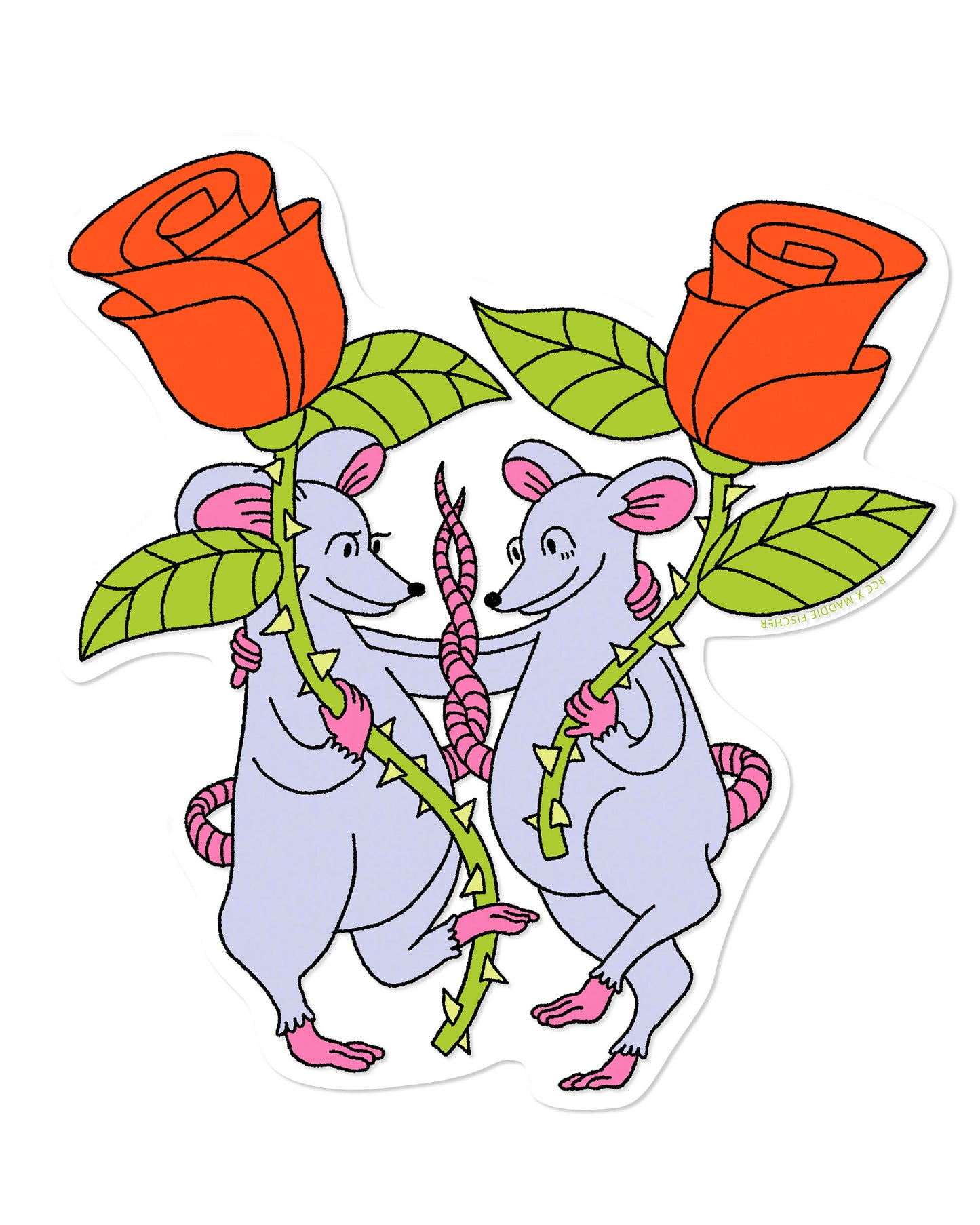 Rats + Roses Sticker