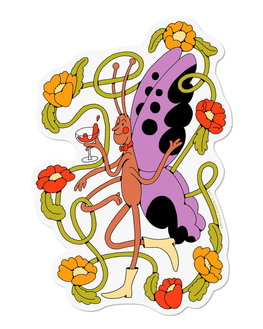 Butterfly Cheers Sticker