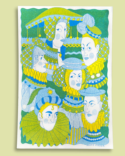 15th Century Hats - Riso Postcard