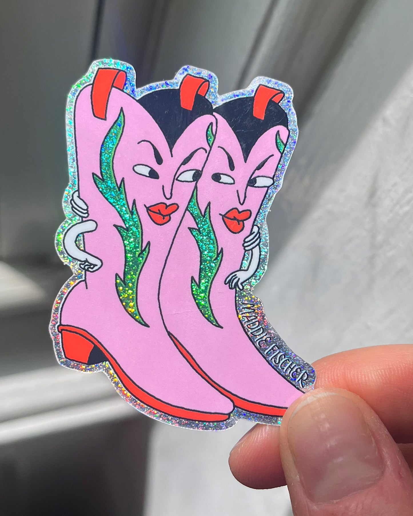 Boot Couple Sticker - Sparkly