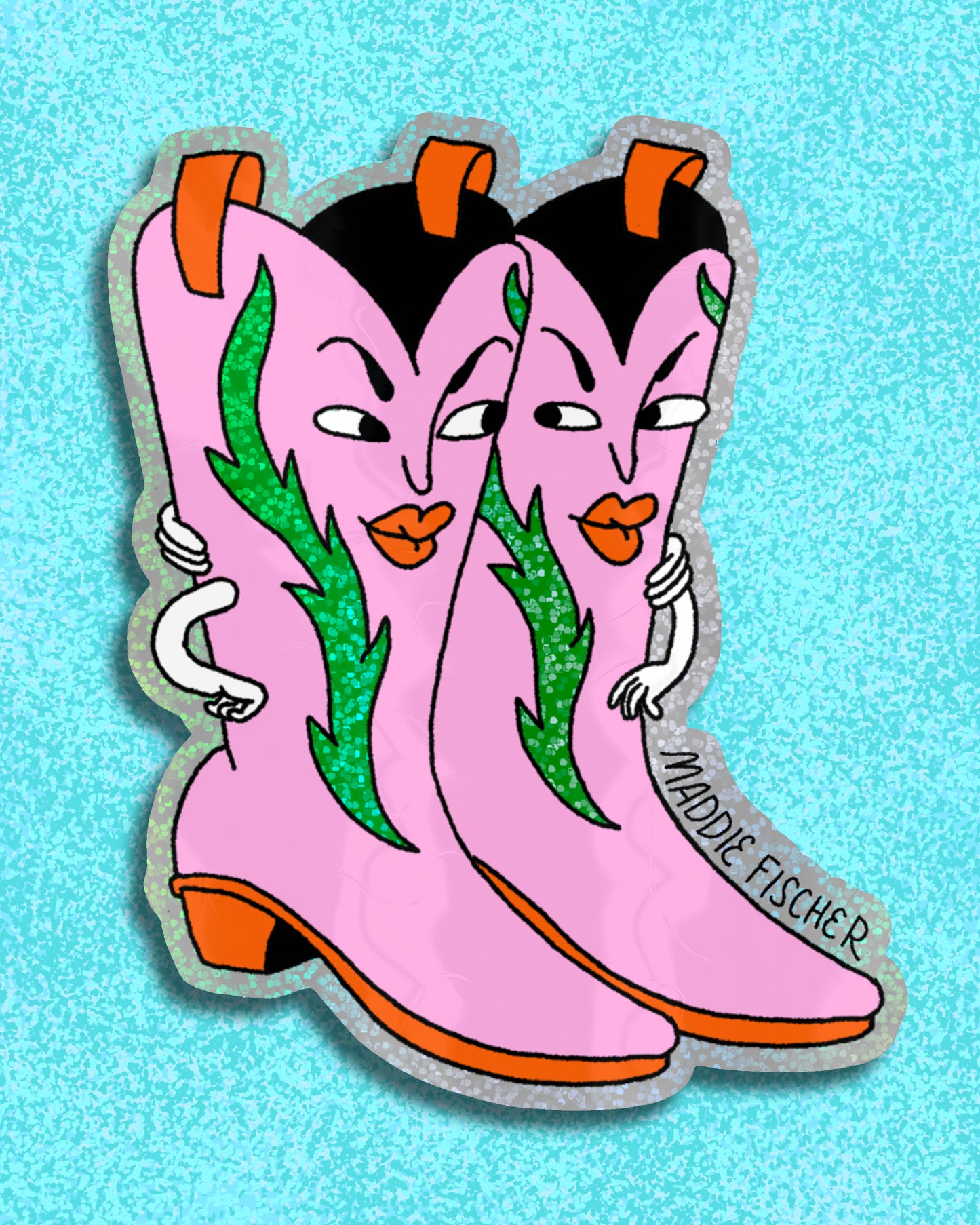 Boot Couple Sticker - Sparkly