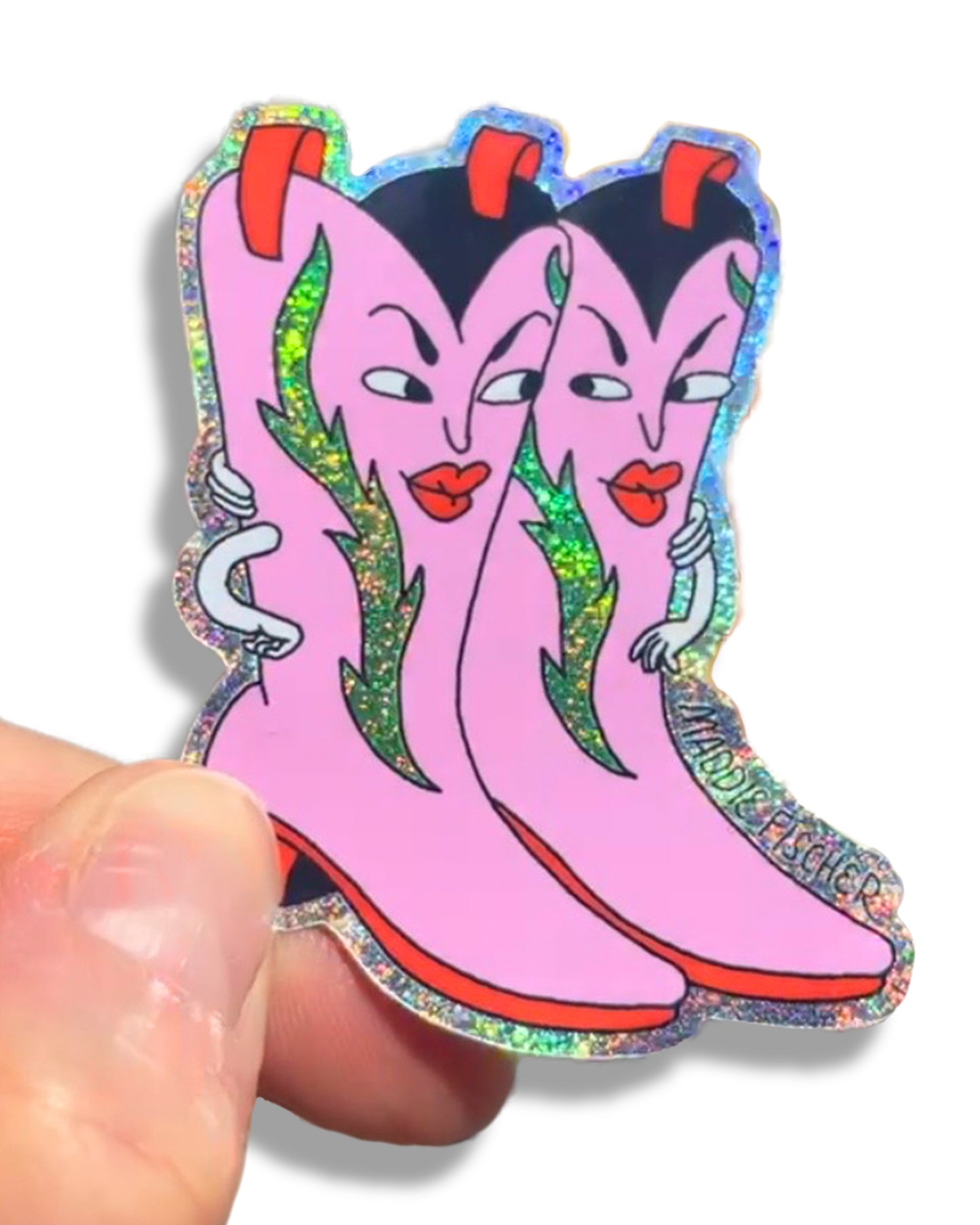 Boot Couple Sticker - Sparkly